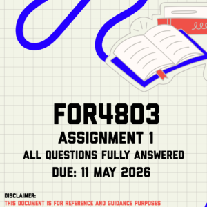 FOR4803 Assignment 1 Memo | Due 11 May 2026