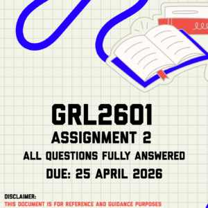 GRL2601 Assignment 2 Memo | Due 25 April 2026