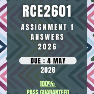 RCE2601 Assignment 1 2026 Answers - Due 4 May 2026