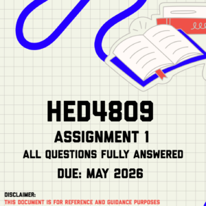HED4809 Assignment 1 Memo | Due May 2026