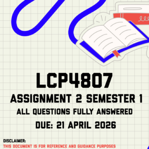 LCP4807 Assignment 2 Semester 1 Memo | Due 21 April 2026