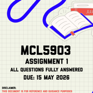MCL5903 Assignment 1 Memo | Due 15 May 2026