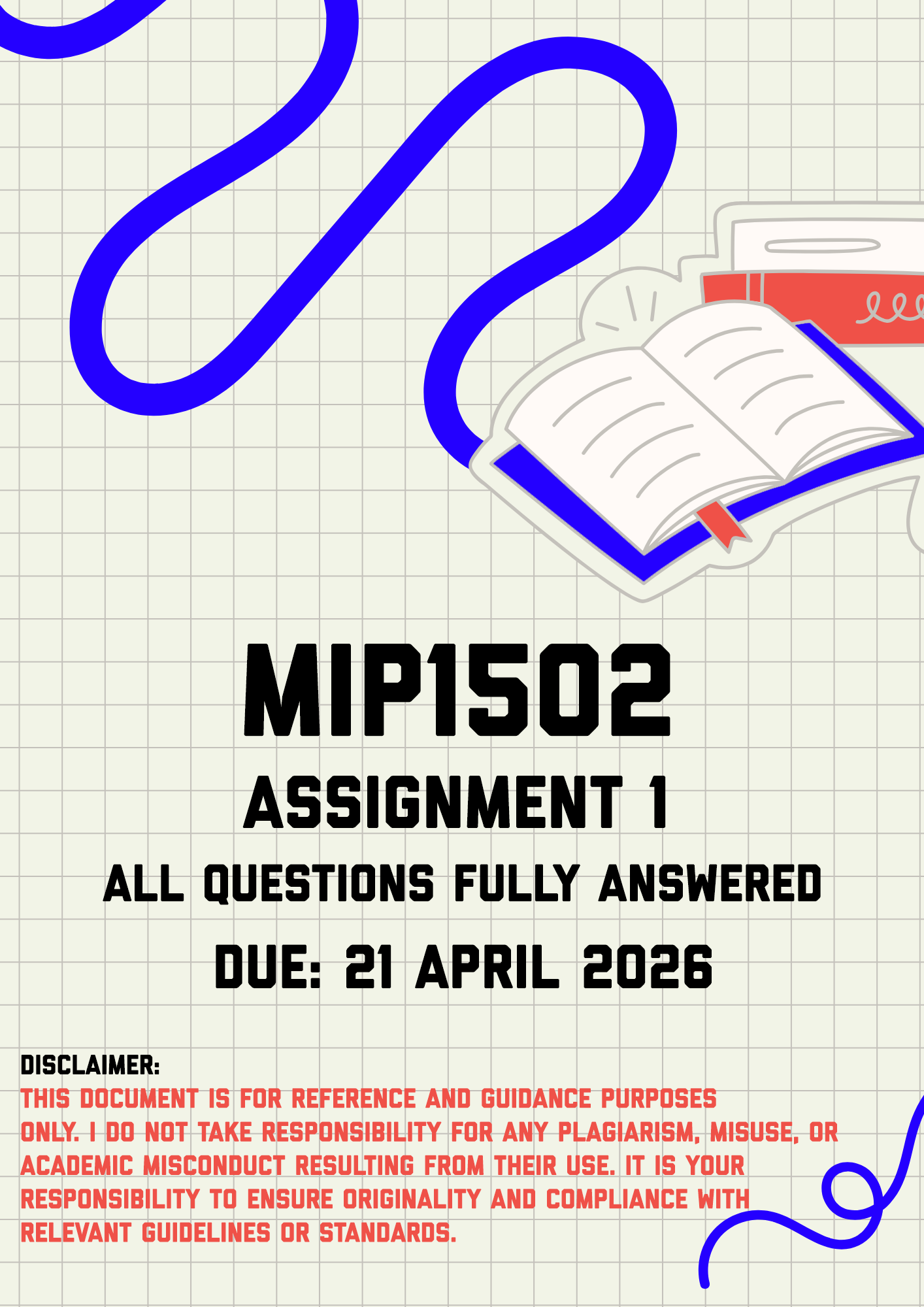 MIP1502 Assignment 1 Memo | Due 21 April 2026