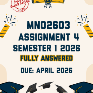 MNO2603 ASSIGNMENT 4 (QUIZ) SEMESTER 1 2026 - ALL CORRECT ANSWERS PROVIDED (DUE APRIL 2026)