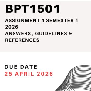 BPT1501 Assignment Semester 1 2026 Memo - 25 April 2026