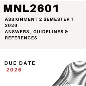 MNL2601 Assignment 2 Semester 1 2026 Answers - Due Date 2026