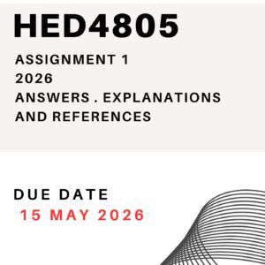 HED4805 Assignment 1 2026 - 15 May 2026