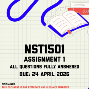 NST1501 Assignment 1 (Quiz) Memo | Due 24 April 2026
