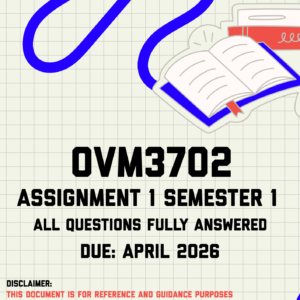 OVM3702 Assignment 1 Semester 1 Memo | Due April 2026