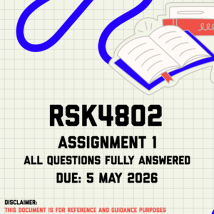 RSK4802 Assignment 1 Memo | Due 5 May 2026
