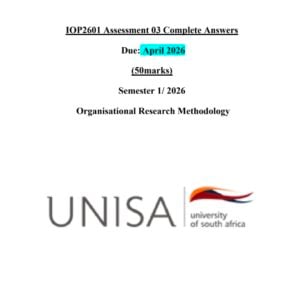 IOP2601 Assignment 3 (April 2026) Semester 1/2026 A++