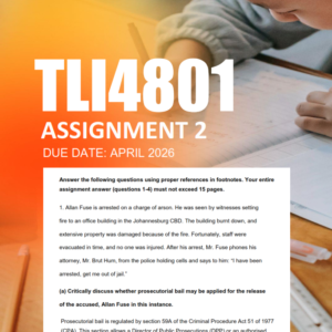 TLI4801 Assignment 2 Semester 1 2026 - Due 17 April 2026