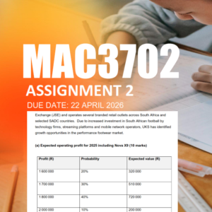 MAC3702 Assignment 2 Semester 1 2026 - Due 22 April 2026