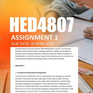 HED4807 Assignment 1 Semester 1 2026 - Due 29 April 2026