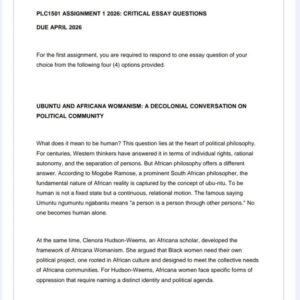 PLC1501 Assignment 1 2025 | Due April 2026 - Distinction Guaranteed