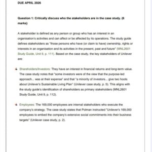 MNL2601 Assignment 2 2026 | Due April 2026 - Distinction Guaranteed