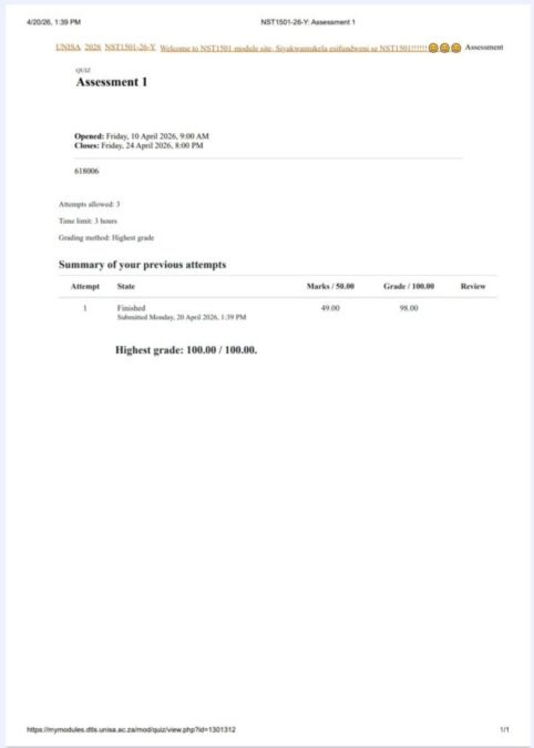 NST1501 Assignment 1 2026 | Due 24 April 2026 - Distinction Guaranteed ...