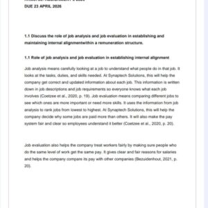 HRM3705 Assignment 3 2026 | Due 23 April 2026 - Distinction Guaranteed