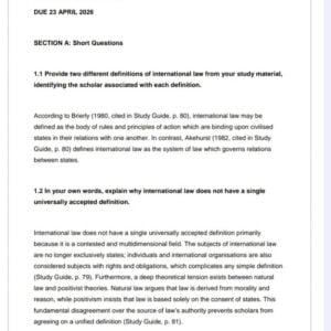 IPC1501 Assignment 2 2026 | Due 23 April 2026 - Distinction Guaranteed