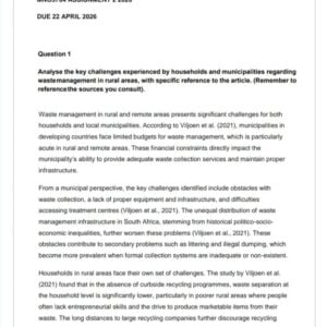 MNO3704 Assignment 2 2026 | Due 22 April 2026 - Distinction Guaranteed