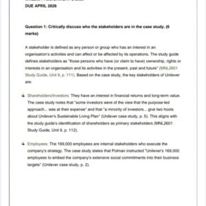 MNL2601 Assignment 2 2026 | Due April 2026 - Distinction Guaranteed