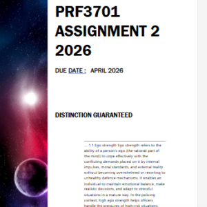 PRF3701 Assignment 2 2026 | Due April 2026 - Distinction Guaranteed