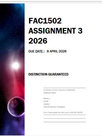 FAC1502 Assignment 3 2026 | Due 8 April 2026 - Distinction Guaranteed