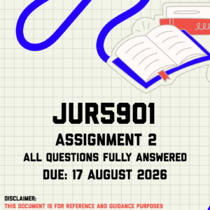 JUR5901 Assignment 2 Memo | Due 17 August 2026