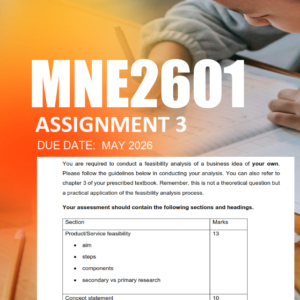 MNE2601 Assignment 3 Portfolio Semester 1 2026 - Due May 2026