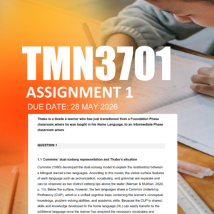 TMN3701 Assignment 1 Semester 1 2026 - Due 28 May 2026