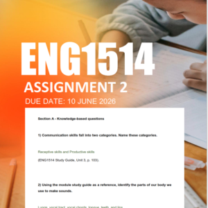 ENG1514 Assignment 2 Semester 1 2026 - Due 10 June 2026