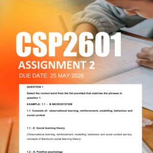 CSP2601 Assignment 2 Semester 1 2026 - Due 25 May 2026