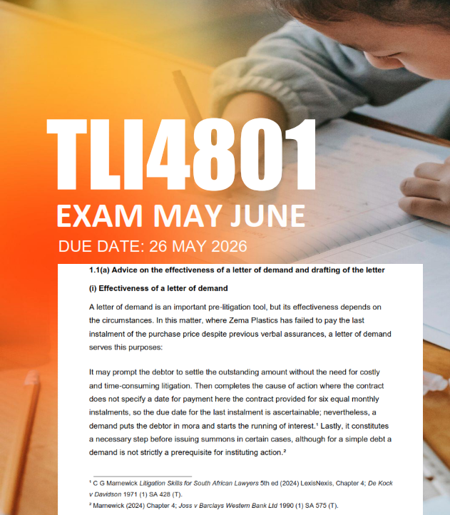 TLI4801 Exam May June Semester 1 2026 - Due 26 May 2026