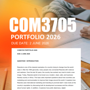 COM3705 Portfolio Semester 1 2026 - Due 2 June 2026