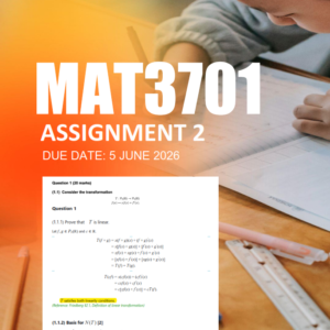 MAT3701 Assignment 2 Semester 1 2026 - Due 5 June 2026