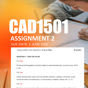 CAD1501 Assignment 2 Semester 1 2026 - Due 2 June 2026