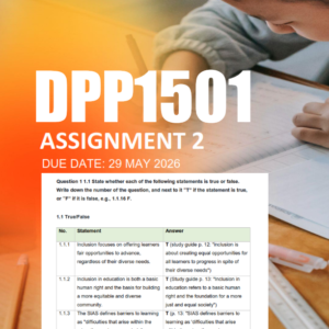 DPP1501 Assignment 2 Semester 1 2026 - Due 29 May 2026