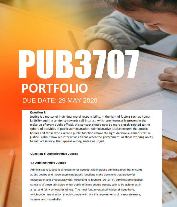 PUB3707 Portfolio Semester 1 2026 - Due 29 May 2026