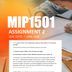 MIP1501 Assignment 2 Semester 1 2026 - Due 1 June 2026