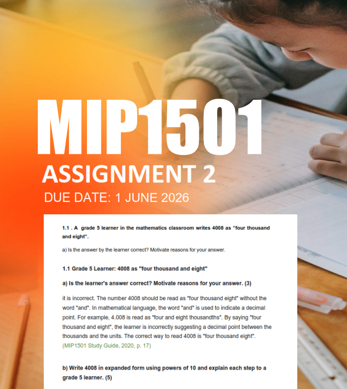MIP1501 Assignment 2 Semester 1 2026 - Due 1 June 2026