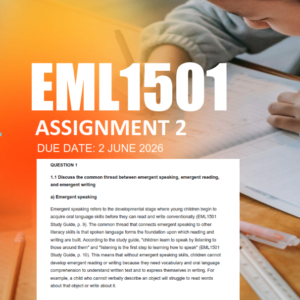 EML1501 Assignment 2 Semester 1 2026 - Due 2 June 2026