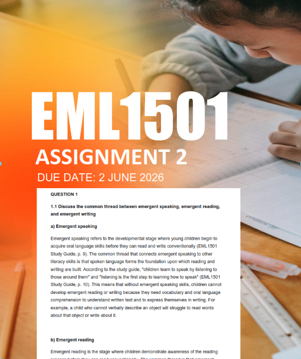 EML1501 Assignment 2 Semester 1 2026 - Due 2 June 2026