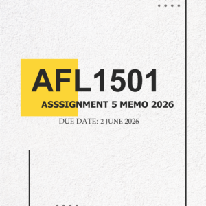 AFL1501 Assignment 5 (PORTFOLIO) Semester 1 2026 MEMO – 2 JUNE 2026