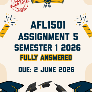 AFL1501 ASSIGNMENT 5 (PORTFOLIO) SEMESTER 1 2026 - FULLY ANSWERED (DUE 2 JUNE 2026)