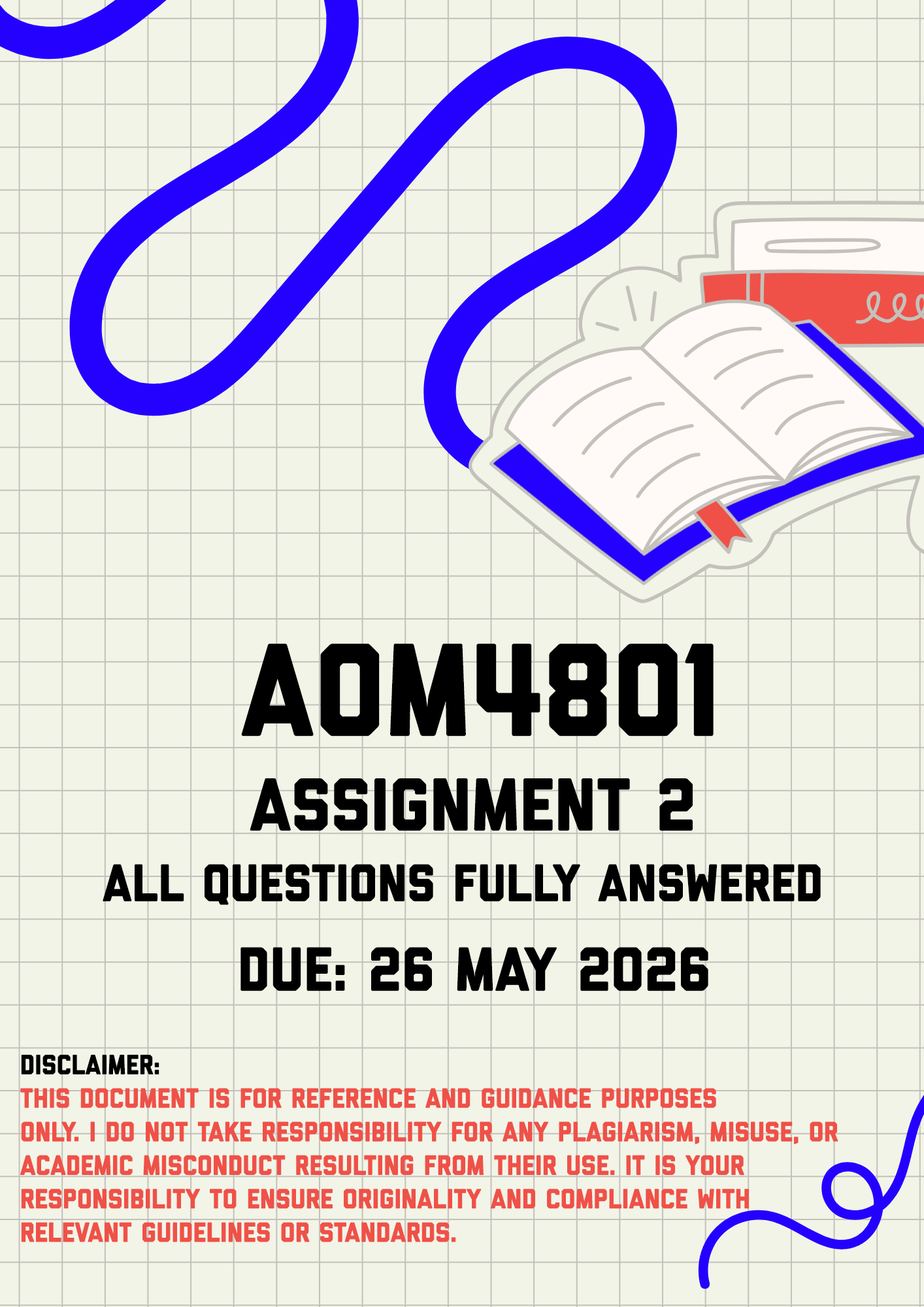 AOM4801 Assignment 2 Memo | Due 26 May 2026