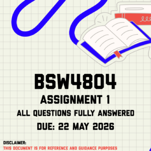 BSW4804 Assignment 1 Memo | Due 22 May 2026
