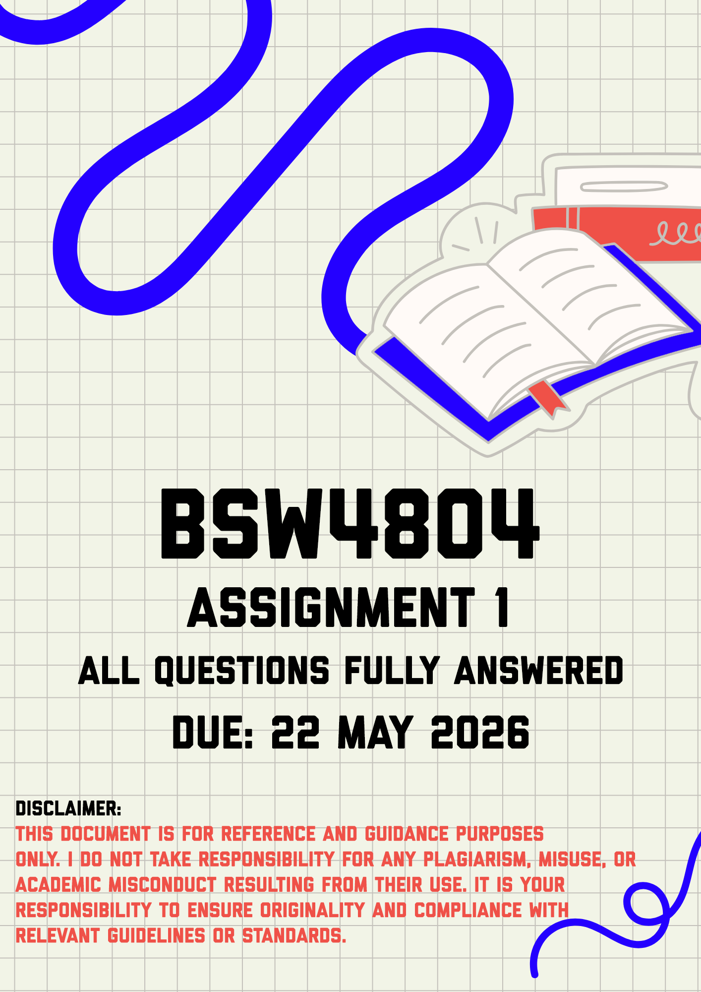 BSW4804 Assignment 1 Memo | Due 22 May 2026