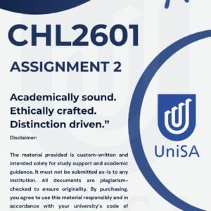 CHL2601 Assignment 2 2026 Answers |DUE DATE 5 JUNE 2026|