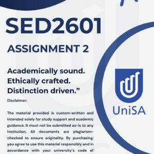 SED2601 Assignment 2 2026 Answers |DUE DATE 24 JUNE 2026|