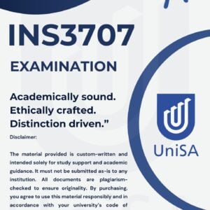 INS3707 May / June Examination Semester 1 | DUE DATE 21 May 2026
